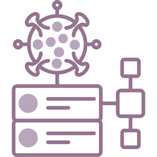 virus de base de datos icono gratis