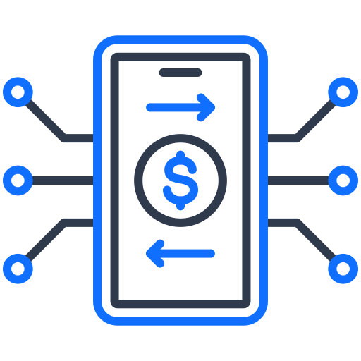 transacción digital icono gratis