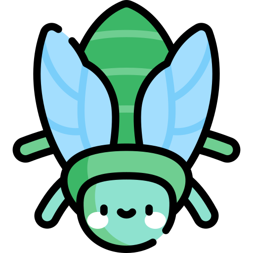 Cicada Kawaii Lineal color icon