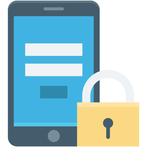 seguridad móvil icono gratis