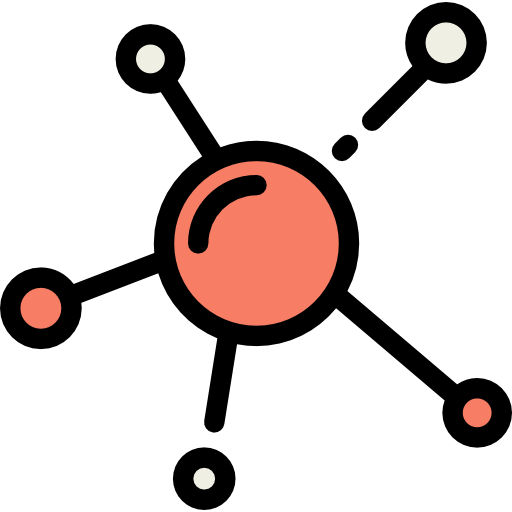 Molecule Detailed Rounded Lineal color icon