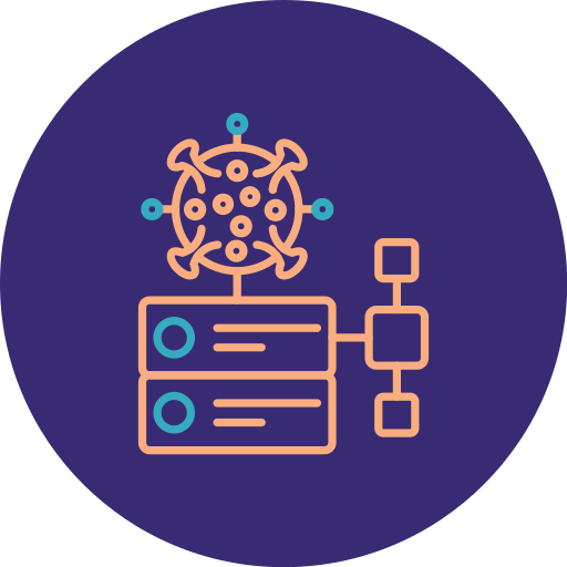 virus de base de datos icono gratis
