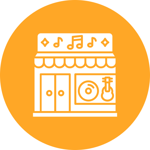 tienda de música icono gratis
