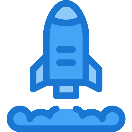 Rocket launch Deemak Daksina Blue icon