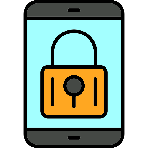 seguridad móvil icono gratis