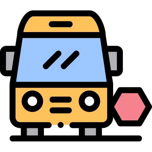 Escola de ônibus grátis ícone