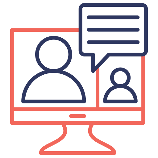 comunicación en línea icono gratis