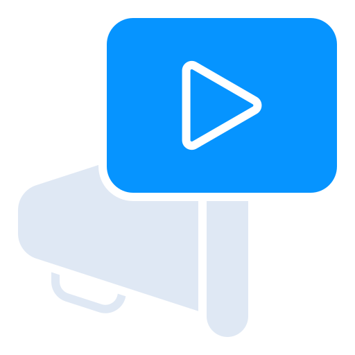 marketing de vídeo icono gratis