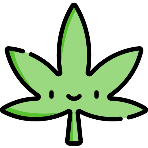 Cannabis Kawaii Lineal color icon