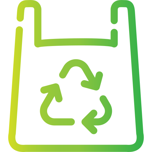 sacola plástica reciclada grátis ícone