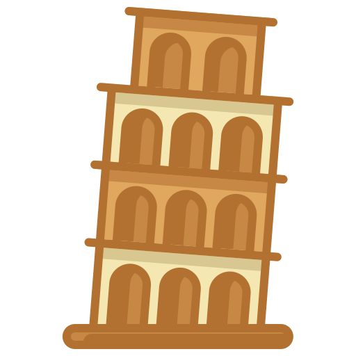 torre inclinada de pisa icono gratis