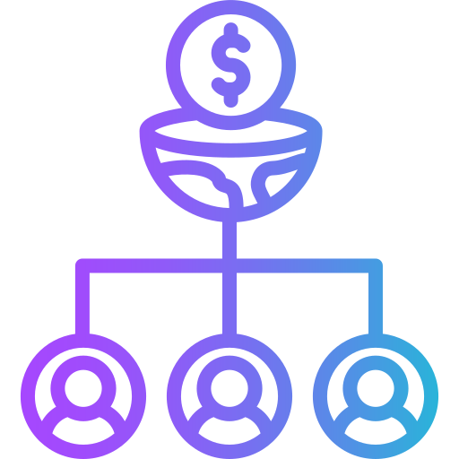 distribución del ingreso icono gratis