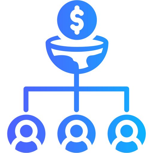 distribución del ingreso icono gratis