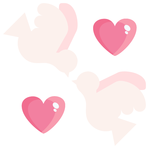 Pájaros del amor icono gratis