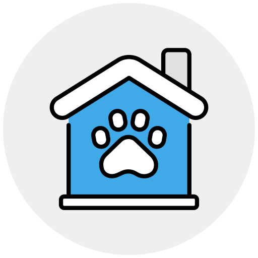 refugio de mascotas icono gratis