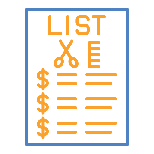 lista de precios icono gratis