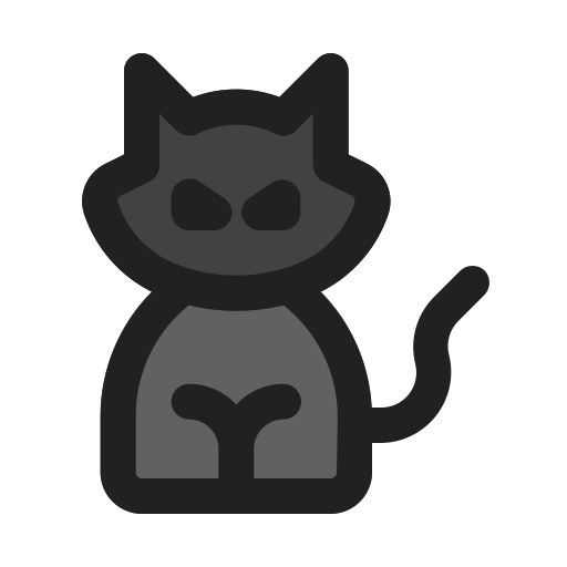 gato negro icono gratis