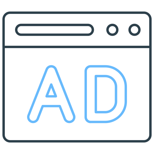 anuncios en línea icono gratis