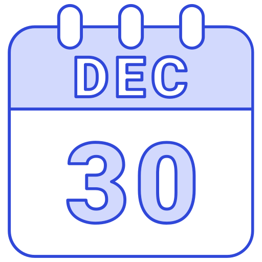 30 de diciembre icono gratis