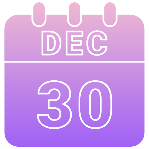 30 de diciembre icono gratis