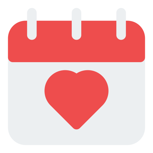 calendario corazón icono gratis