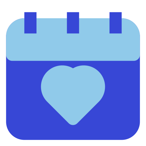 calendario corazón icono gratis