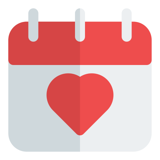 calendario corazón icono gratis