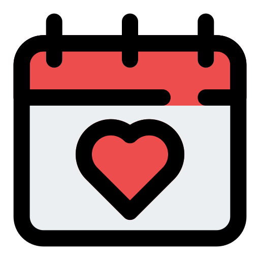 calendario corazón icono gratis