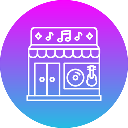 tienda de música icono gratis