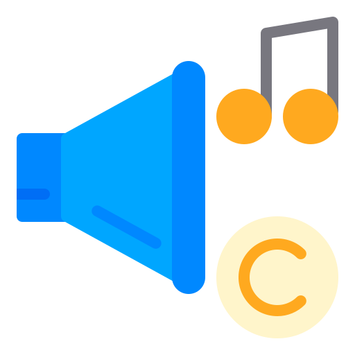 audio protegido por derechos de autor icono gratis