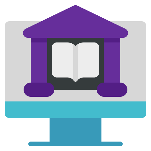 biblioteca en línea icono gratis