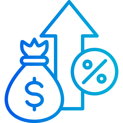 tasa de descuento icono gratis