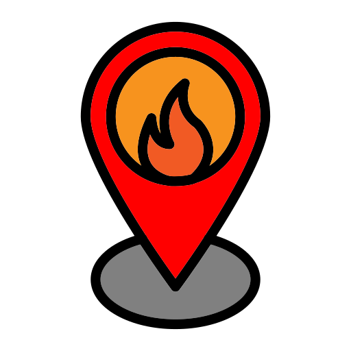 ubicación del incendio icono gratis