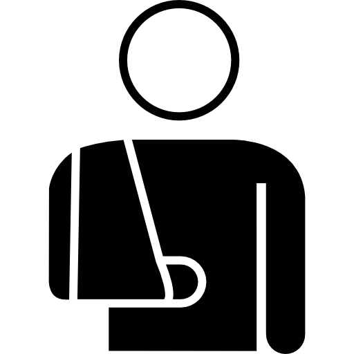 Man with arm injury free icon