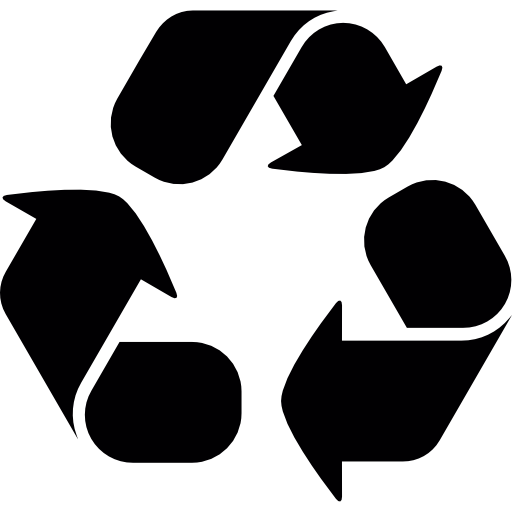 símbolo de reciclaje con tres flechas curvas icono gratis