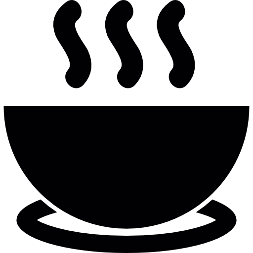 schüssel heiße suppe auf einem teller kostenlos Icon