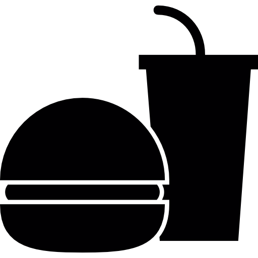 Бургер и содовая с соломой бесплатно иконка