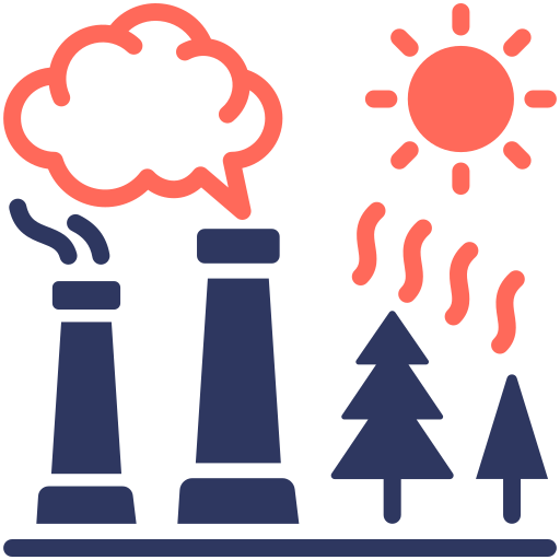 contaminación térmica icono gratis