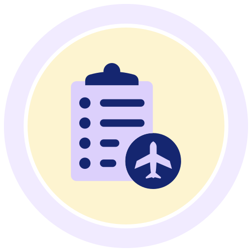 itinerario de viaje icono gratis