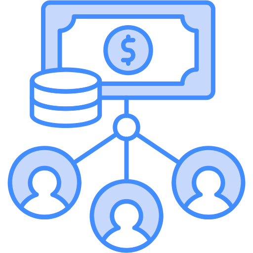 financiación colectiva icono gratis