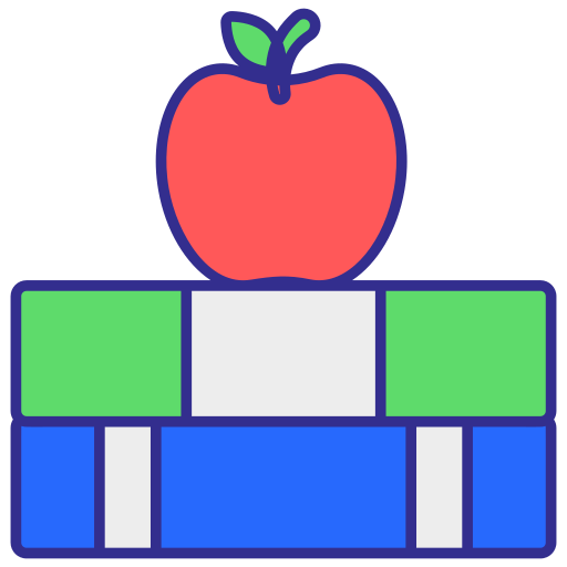 libro con manzana icono gratis