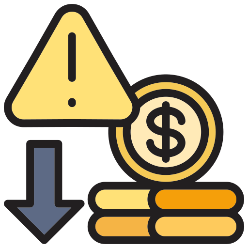 riesgo financiero icono gratis