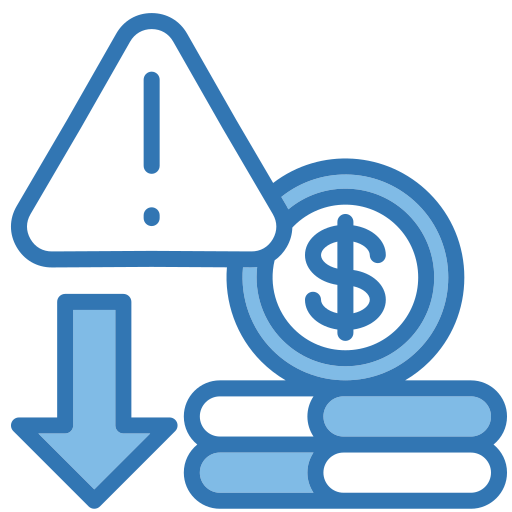 riesgo financiero icono gratis