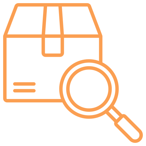 investigación de productos icono gratis