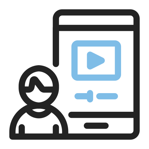 aprendizaje por video icono gratis