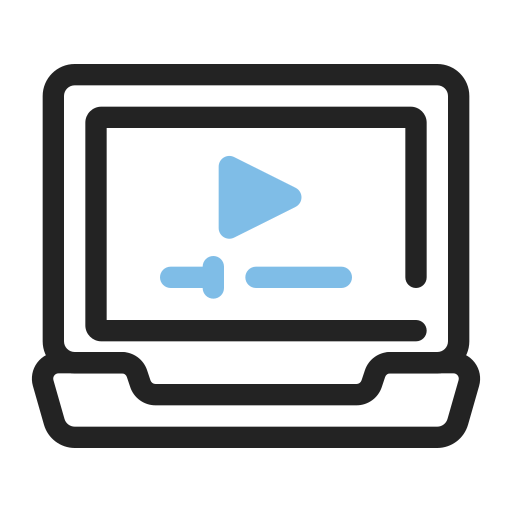 aprendizaje por video icono gratis