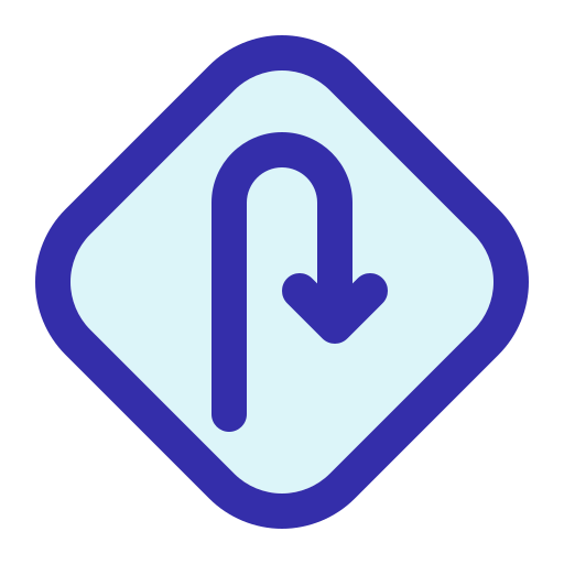 giro en u icono gratis