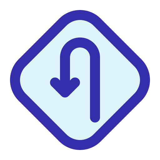 giro en u icono gratis