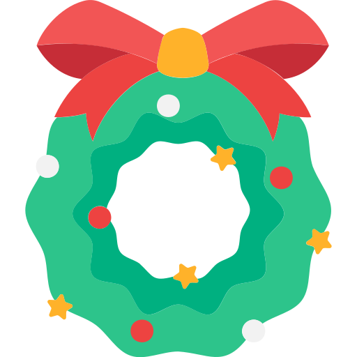 corona navideña icono gratis