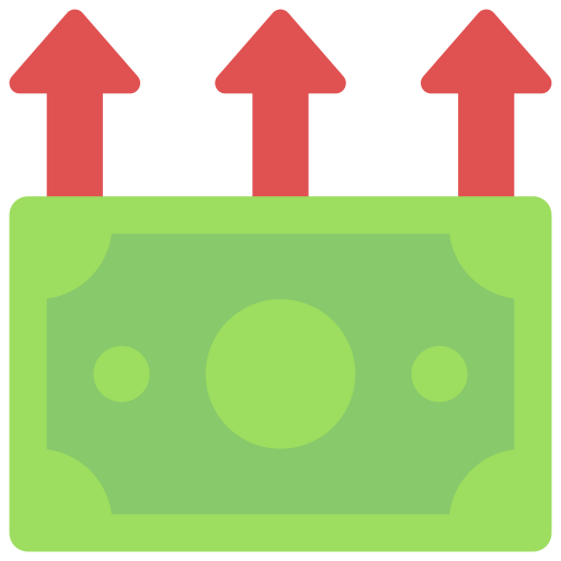 ganancia monetaria icono gratis
